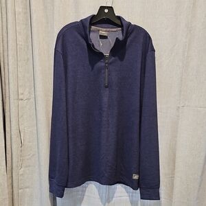 Eddie Bauer Lounge Blue Quarter Zip Shirt Relaxed Fit